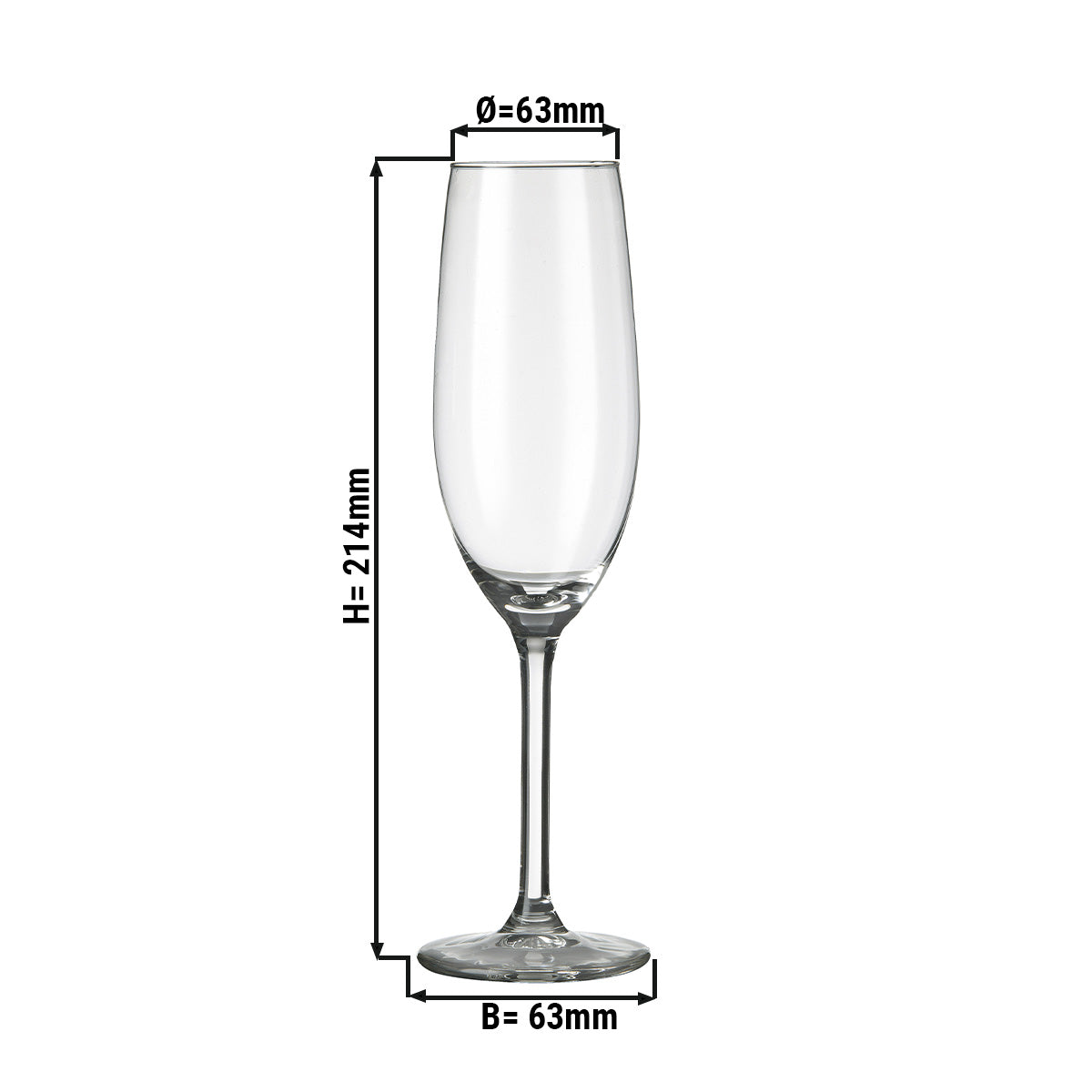 (12 stk.) Champagneglas - VENICE - 210 ml - Transparent