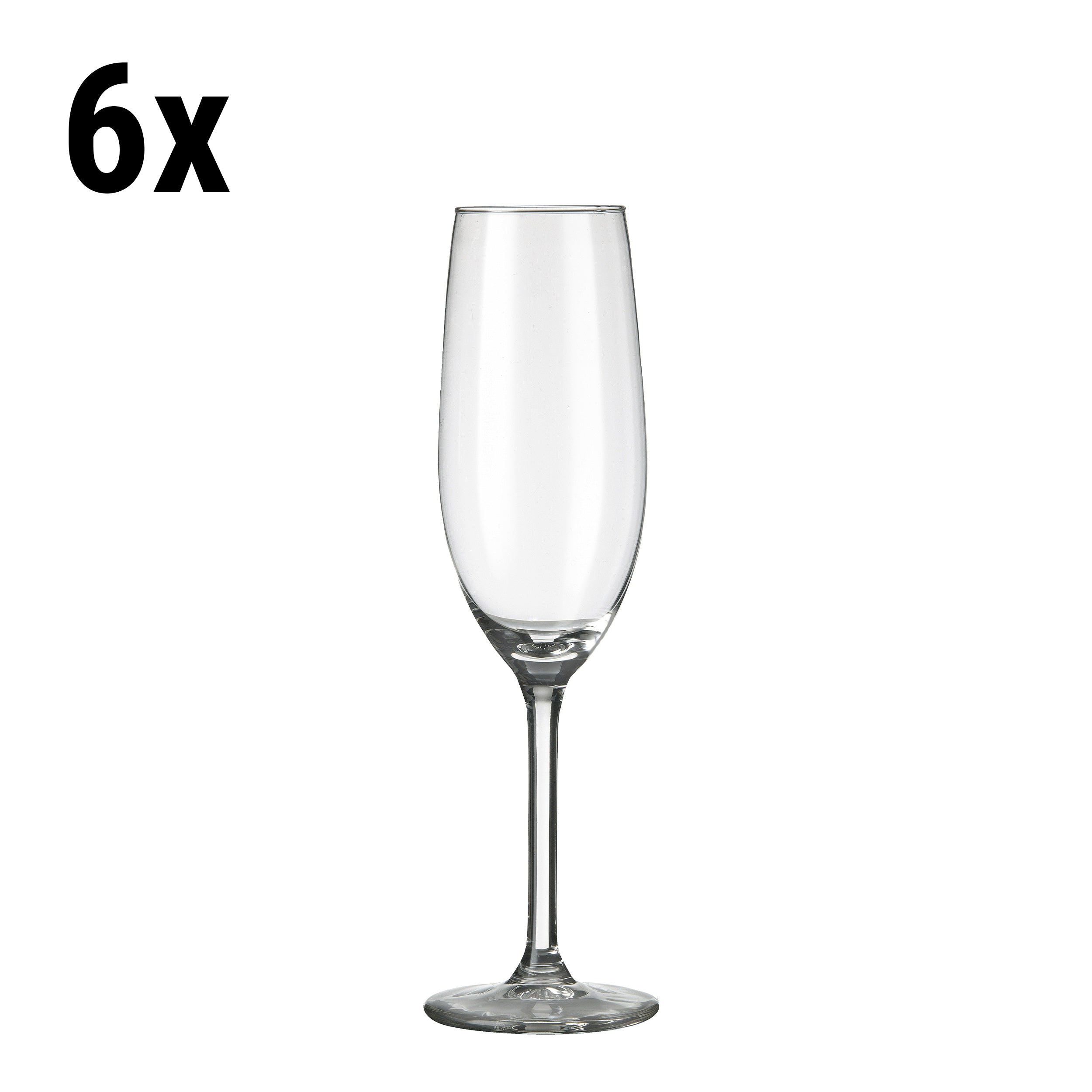 (6 stk.) Champagneglas - VENICE - 210 ml - Transparent