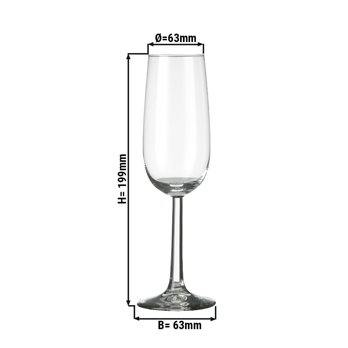 (12 stk.) Champagneglas - VENICE - 170 ml - Transparent