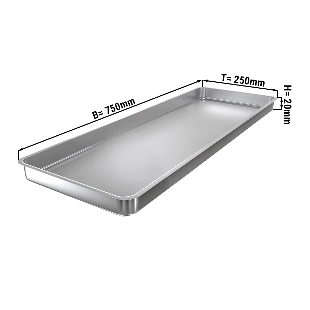 Serveringsfad med kant - 75 x 25 x 2 cm