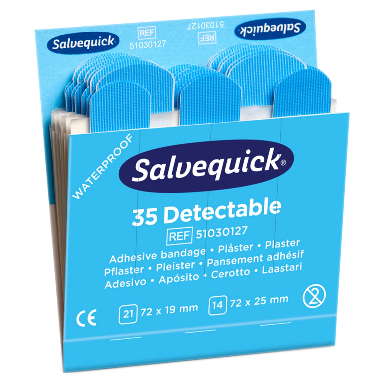 Tom gipsdispenser Salvequick® - inkl. 12 refill-indsatser