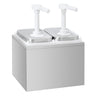 Saucedispenser - 2x 2 Liter - inkl. stativ i rustfrit stål