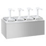 Saucedispenser - 4x 2 Liter - inkl. stativ i rustfrit stål