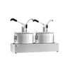 Sauce/doseringsdispenser inkl. stativ i rustfrit stål - 2x4 liter - justerbar dosering