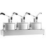 Sauce/doseringsdispenser inkl. stativ i rustfrit stål - 3x4 liter - justerbar dosering