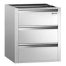 Skuffemodul PREMIUM - rustfrit stål - 3 skuffer - underbygningsmodul 400x760 mm - passer til ATK 800 mm dyb
