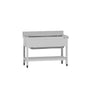Stålbord med vasker til gryder med underhylde ECO - 1,0 m - 1 vask L 86 x W 50 x D 38 cm