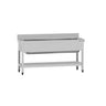 Stålbord med vasker til gryder med underhylde ECO - 1,4 m - 1 vask L 120 x W 50 x D 35 cm