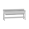 Stålbord med vasker til gryder med underhylde ECO -1,8 m - 1 vask L 160 x W 50 x D 35 cm
