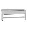 Stålbord med vasker til gryder med underhylde ECO - 2,0 m - 1 vask L 180 x W 50 x D 38 cm