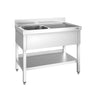 Vaskeborde med underhylde PREMIUM - 1,0m - 1 vask til venstre L 40 x B 40 x D 25 cm