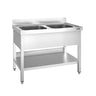 PREMIUM vaskeskab - 1000x600mm - med bund og 2 håndvaske i midten
