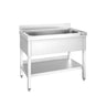 Opvaskebord PREMIUM - 1000x600 mm - med bagkant - med underhylde - 1 vask