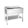 Vaskeborde med underhylde PREMIUM - 1,0m - 1 vask til venstre L 50 x B 50 x D 30 cm