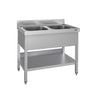 Vaskeskab ECO - 1000x700 mm - med bund og 2 håndvaske i midten