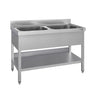 Vaskeskab ECO - 1200x600 mm - med bund og 2 håndvaske i midten