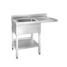 Forskyllebord 1,2m - 1 Vask til Venstre L 40 x B 50 x D 25 cm