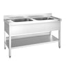 PREMIUM vaskeskab - 1400x700mm - med bund og 2 håndvaske i midten