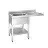 Forskyllebord 1,4m - 1 Vask til Venstre L 60 x B 50 x D 30 cm