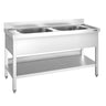 PREMIUM vaskeskab - 1600x600mm - med bund og 2 håndvaske i midten