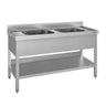 Vaskeskab ECO - 1600x600mm - med bund og 2 håndvaske i midten