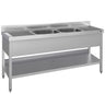 Vaskeskab ECO - 1800x700 mm - med bund og 2 håndvaske i midten