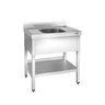 Vaskeborde med underhylde PREMIUM - 0,8m - 1 vask til venstre L 50 x B 50 x D 30 cm