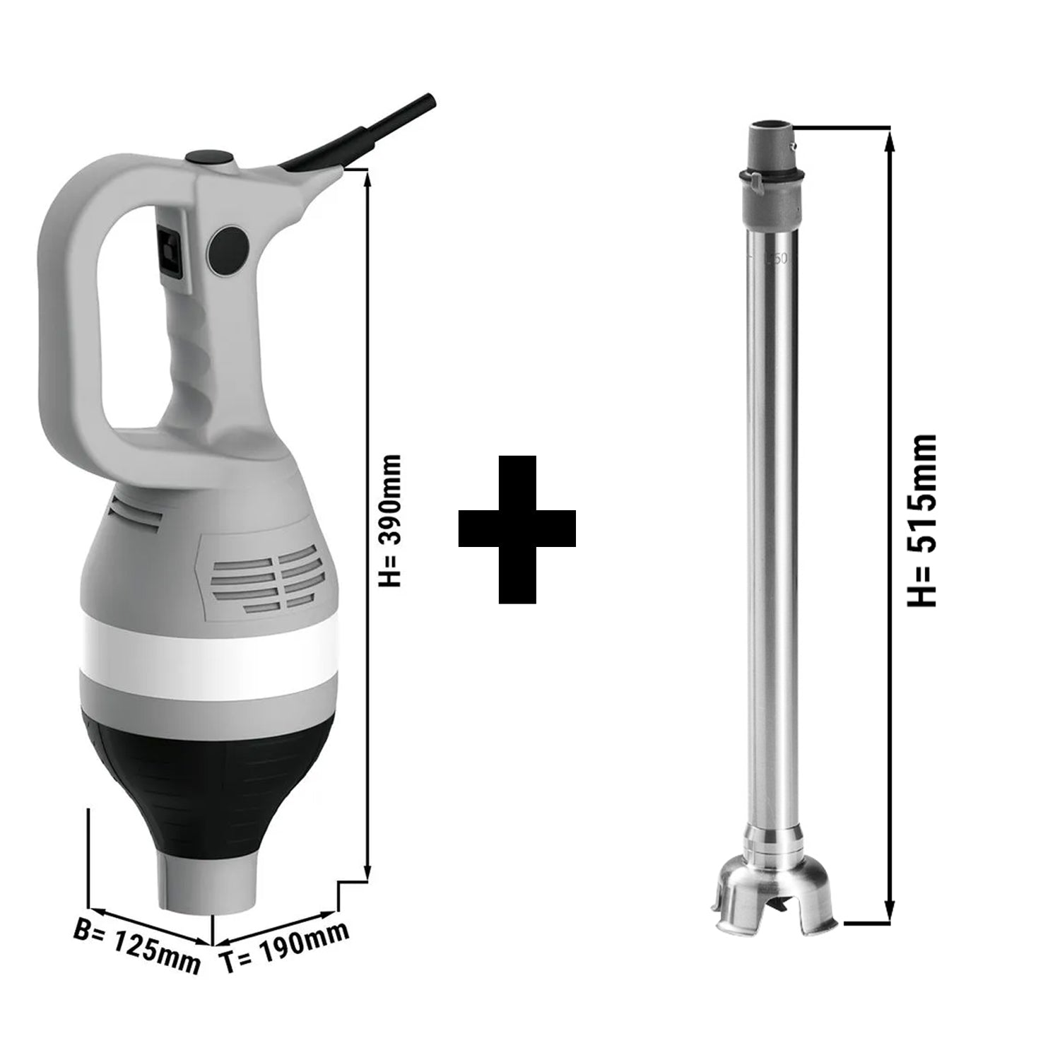 Stavblender - 750 watt - op til 300 liter - inkl. blenderstang - 450 mm