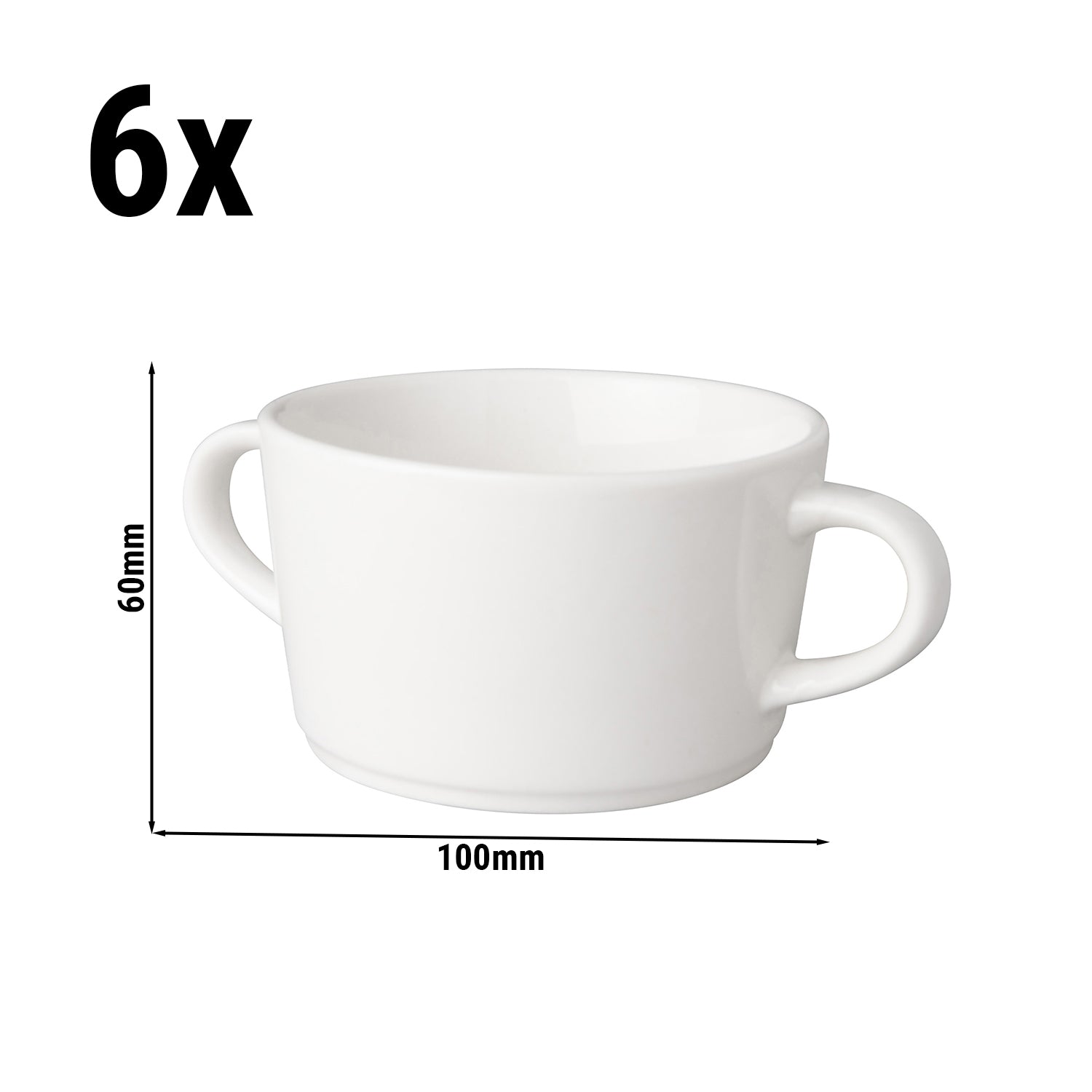 (6 stk.) Mammoet Neo Soup Cup - 30 cl - Hvid