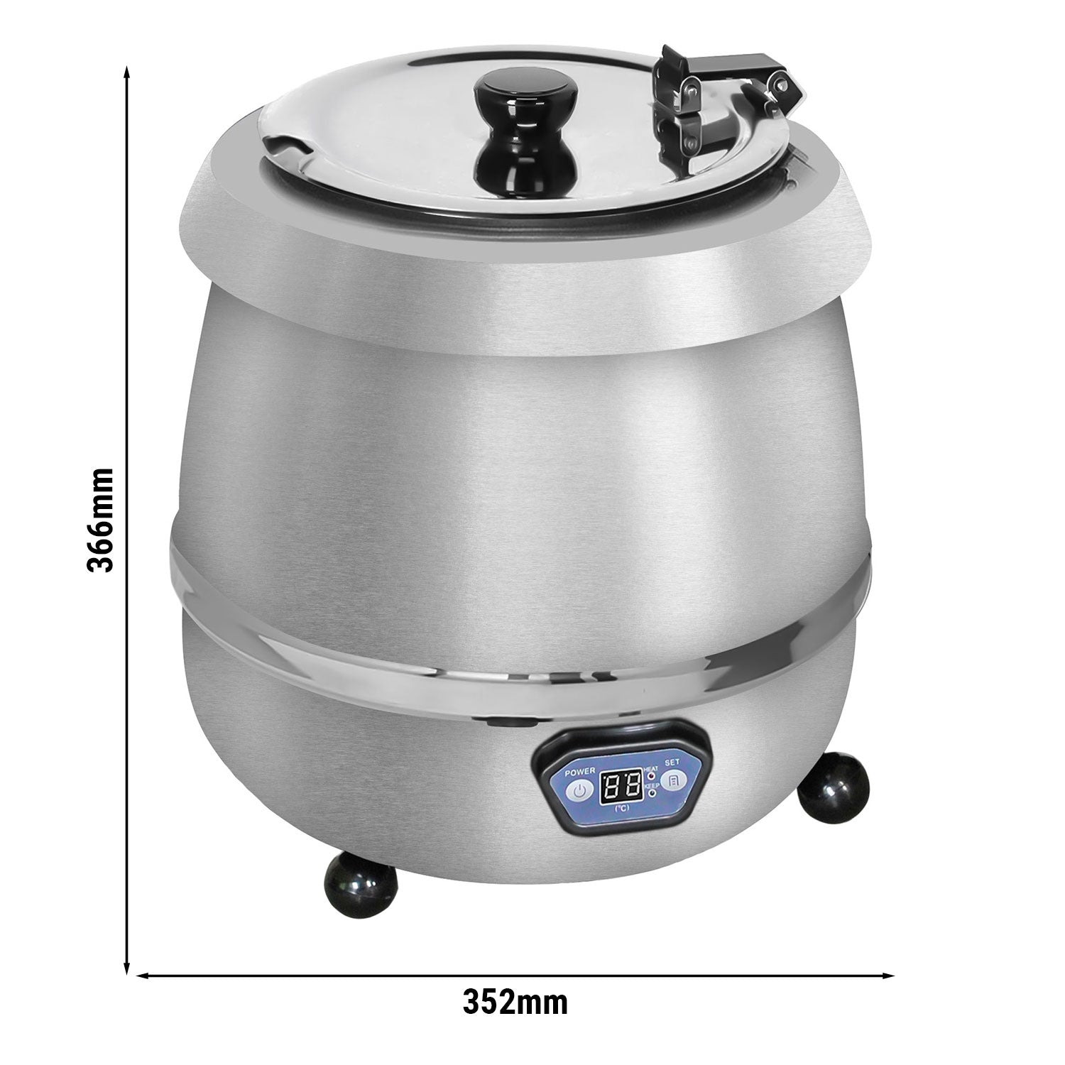 Suppevarmer - 9 liter - Digital - Rustfrit stål