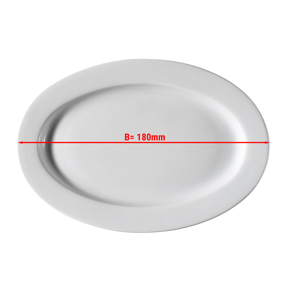 (24 stk.) PERA Hvid - oval plade - Ø 18 cm