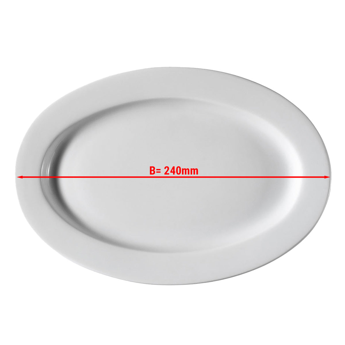 (12 stk.) PERA White - Tallerken oval - Ø 24 cm