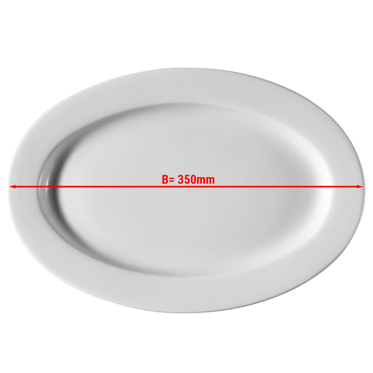 (12 stk.) PERA White - Tallerken oval - Ø 35 cm