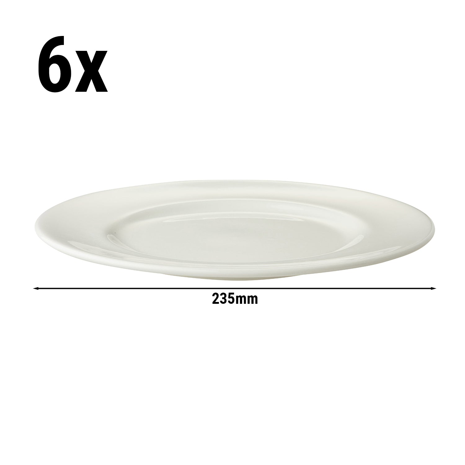 (1 Stück) LUX - Teller flach Maastricht - Ø 23,5 cm - Elfenbein