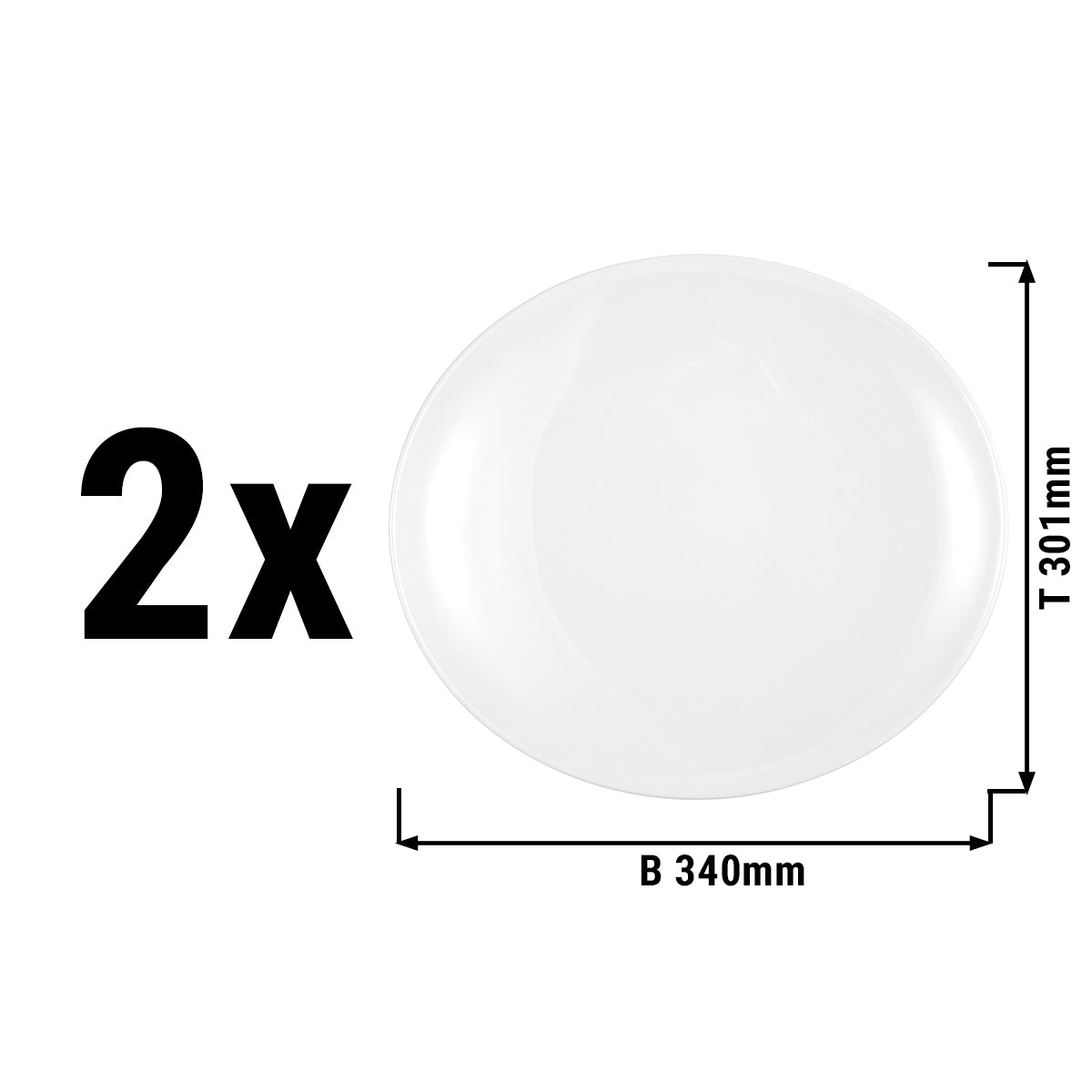 (2 stk) Seltmann Weiden - Plade flad oval - 340 x 301 mm