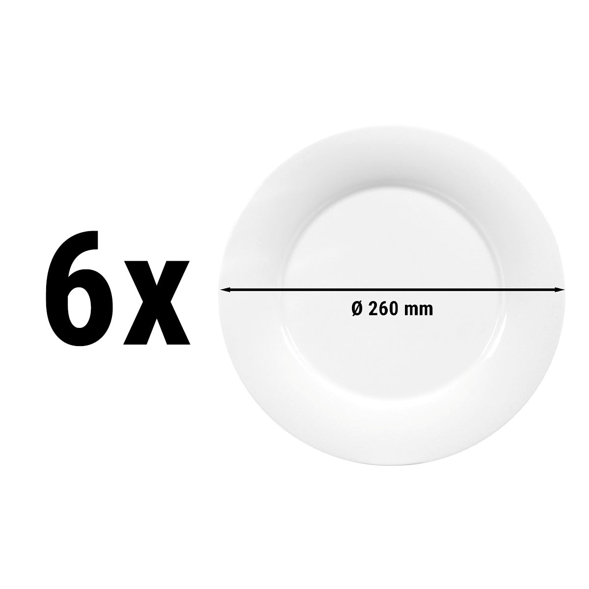 (6 stk.) Seltmann Weiden - Plade flad - Ø 26 cm