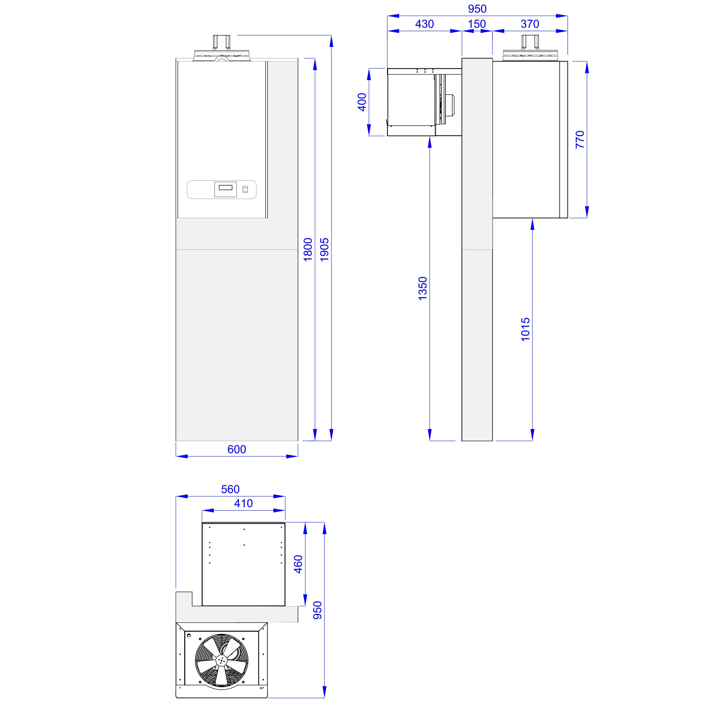 Fryserum - 1,8 x 2,1 m - højde: 2,01 m - 5,13 m³ - inkl. Fryseaggregat