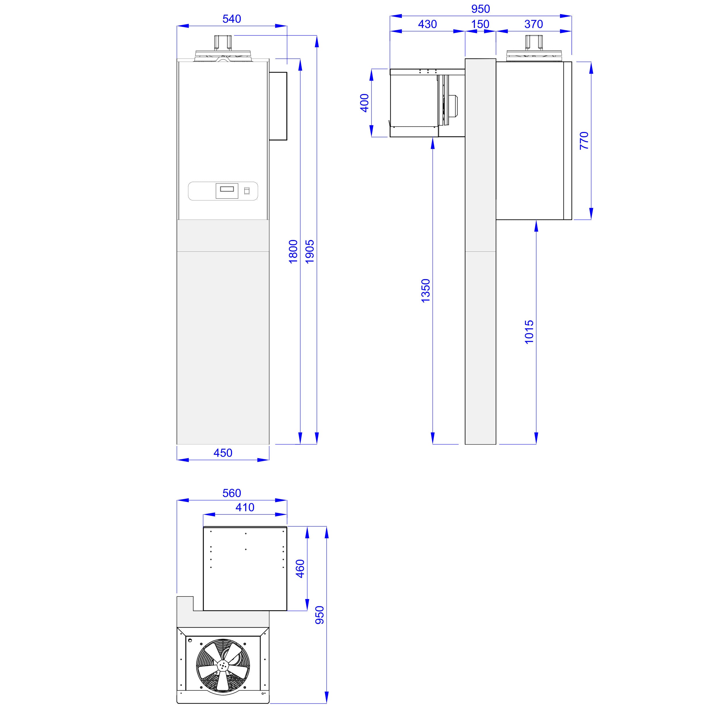 Fryserum - 1,2 x 2,1 m - højde: 2,01 m - 3,2 m³ - inkl. Fryseaggregat