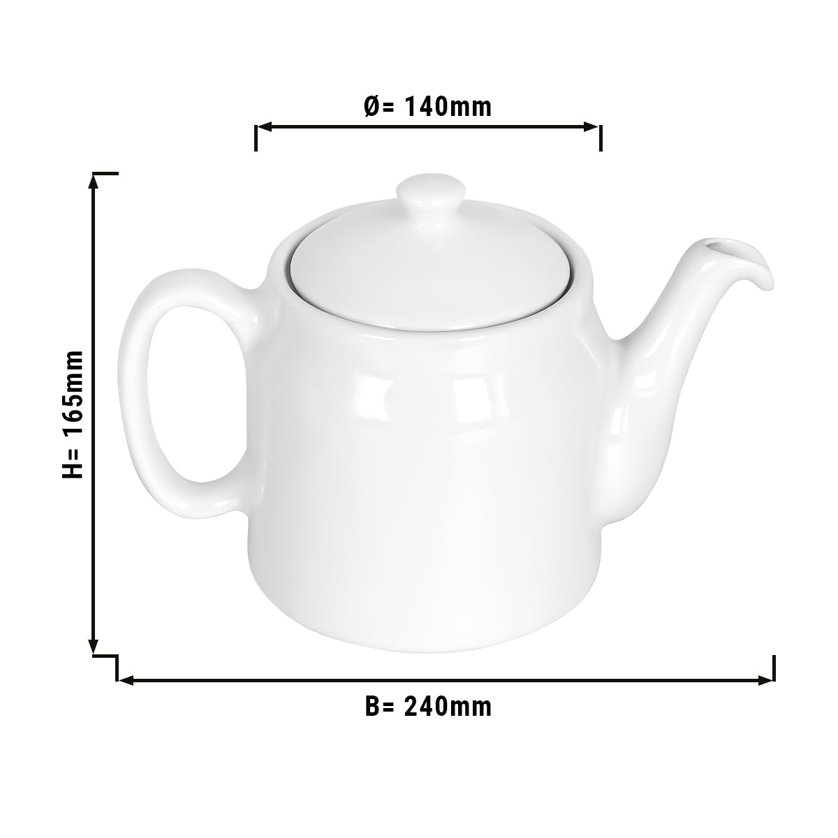Porcelæn tekande - 1,2 liter