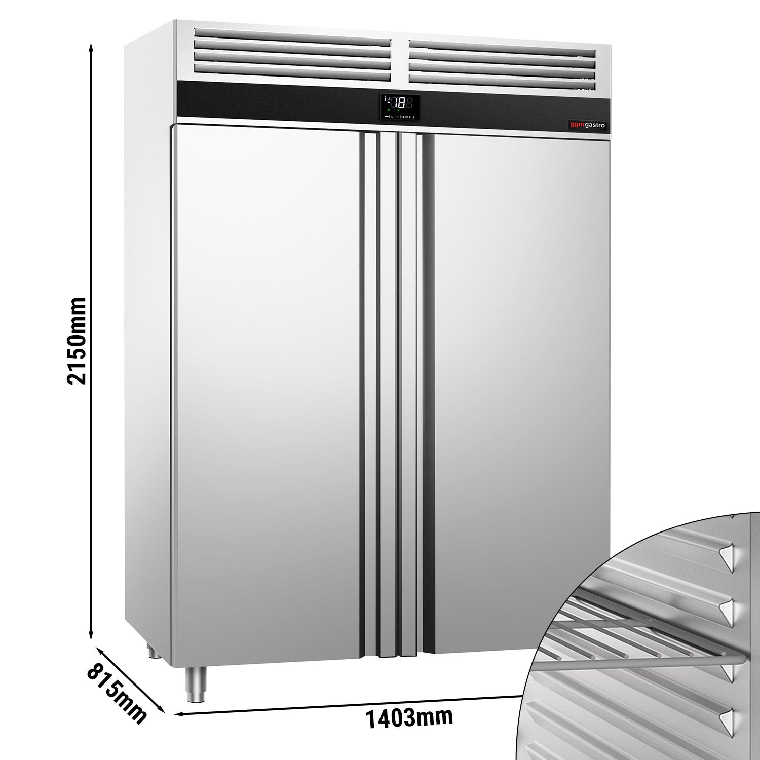 Fryseskab - 1,4 x 0,81 m - 1400 liter - med 2 Døre