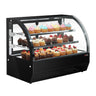 kølemontre - 105 liter - 700 mm - 2 glasskydedøre - med 2 glashylder - sort