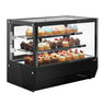 kølemontre - 120 liter - 700 mm - 2 glasskydedøre - med 2 glashylder - dobbeltglas - sort