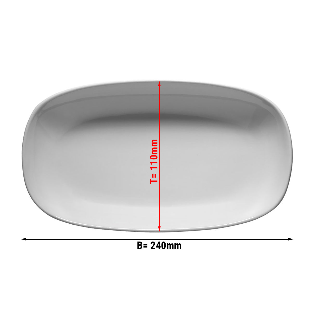 (12 stk.) ENTity - tallerken oval - 24 cm