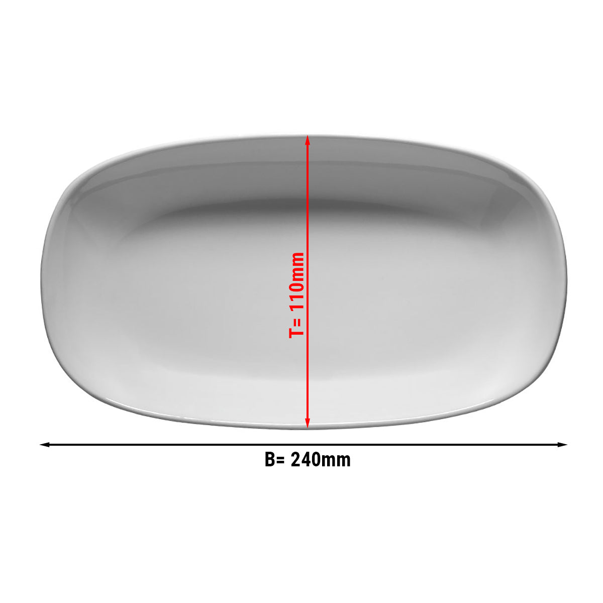 Tallerken oval - 24 cm - sæt med 6 stk.