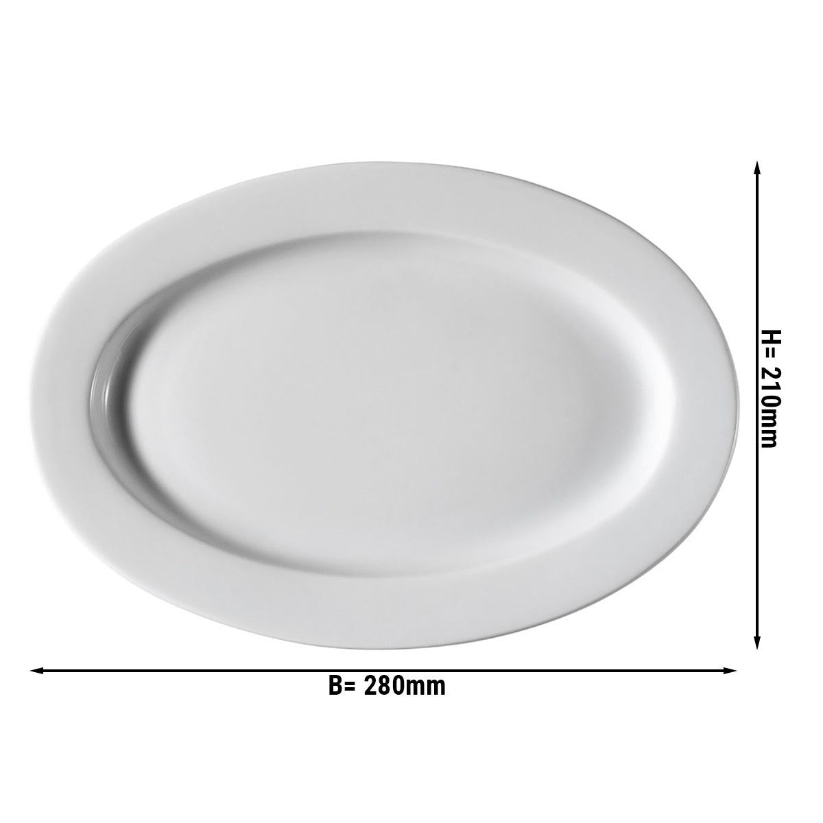 (12 stk.) PERA White - Tallerken oval - 28 cm