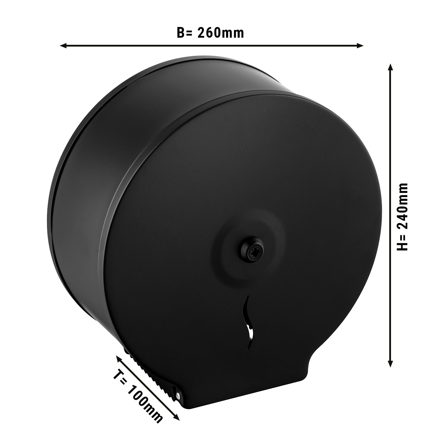 Toiletpapirdispenser til store ruller - rustfrit stål - sort