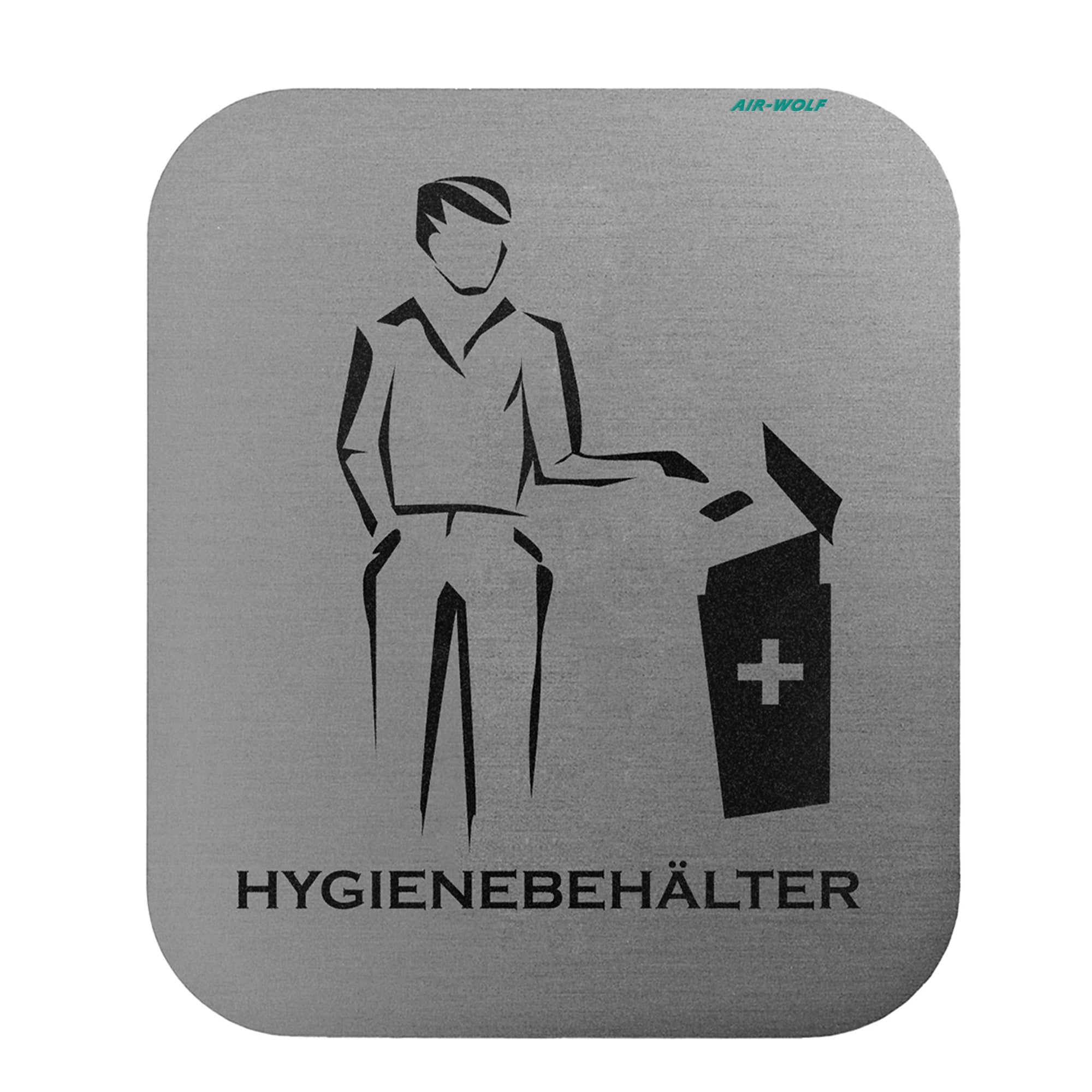 AIR-WOLF - Dørskilt "Hygiejnecontainer" - selvklæbende