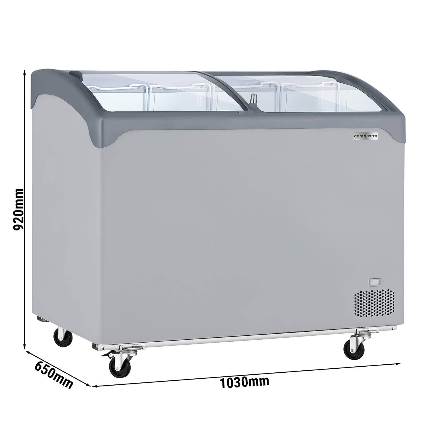 Kummefryser - 209 liter (nettoindhold) - GRÅ med glaslåg