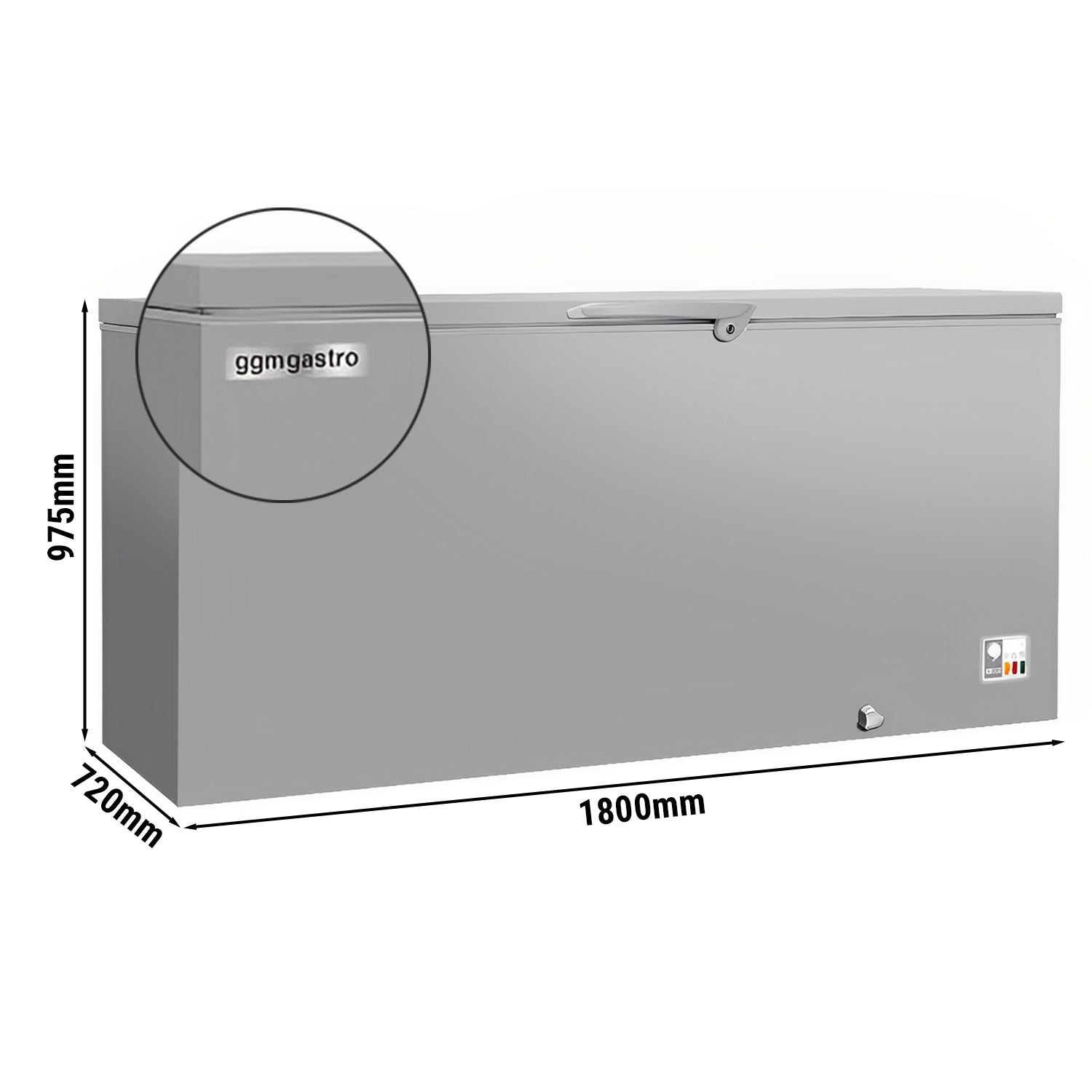 Kummefryser - 534 liter (nettoindhold) - GRÅ med låg af rustfrit stål