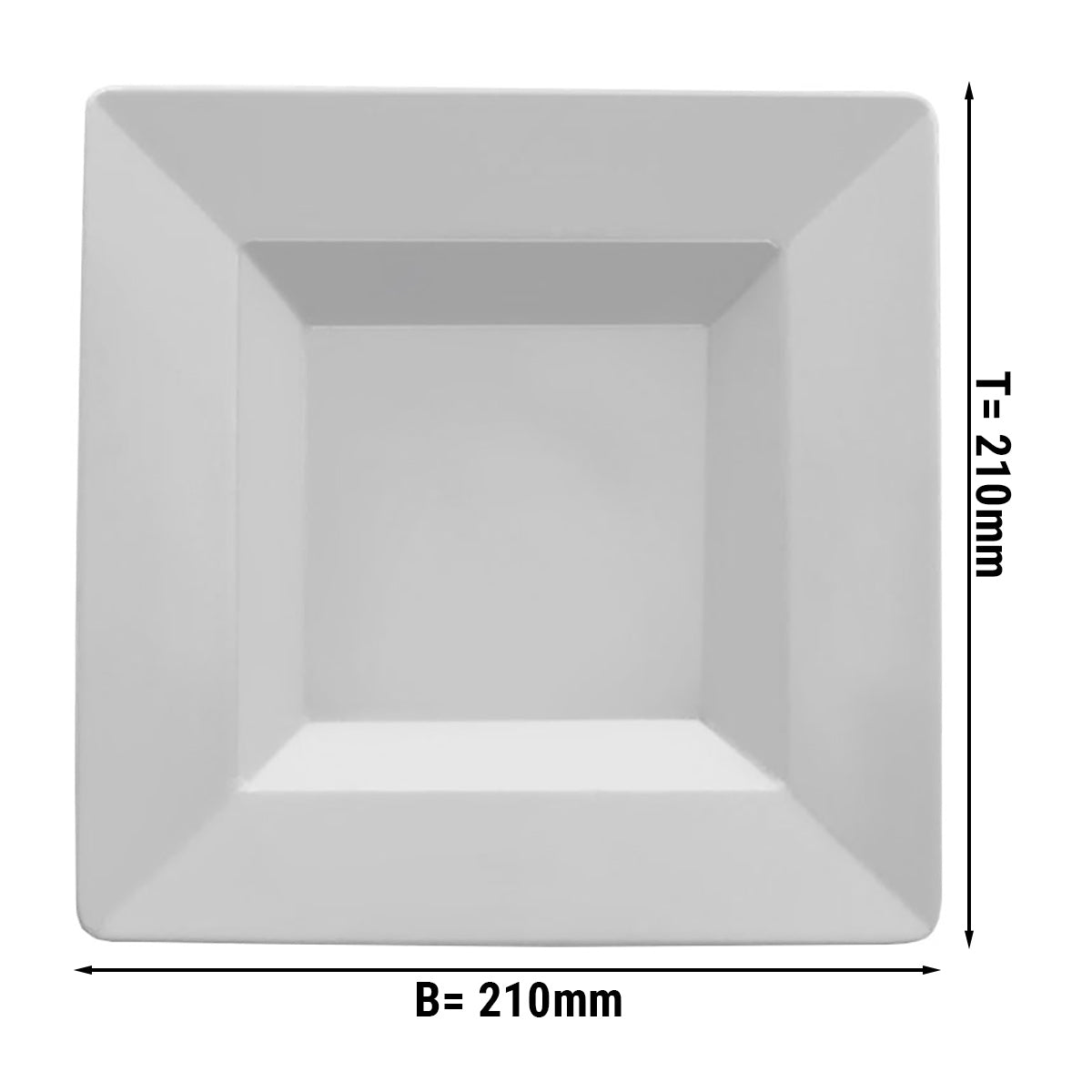 (12 stk.) MAYA - Dyb tallerken - 21 x 21 cm